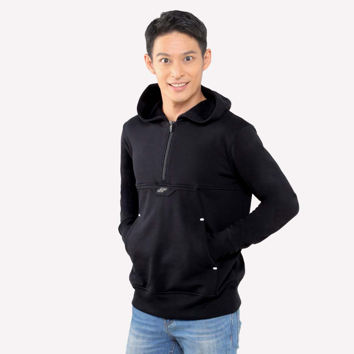 Juaraga Sweater Hoodie - JR Solid - Hitam