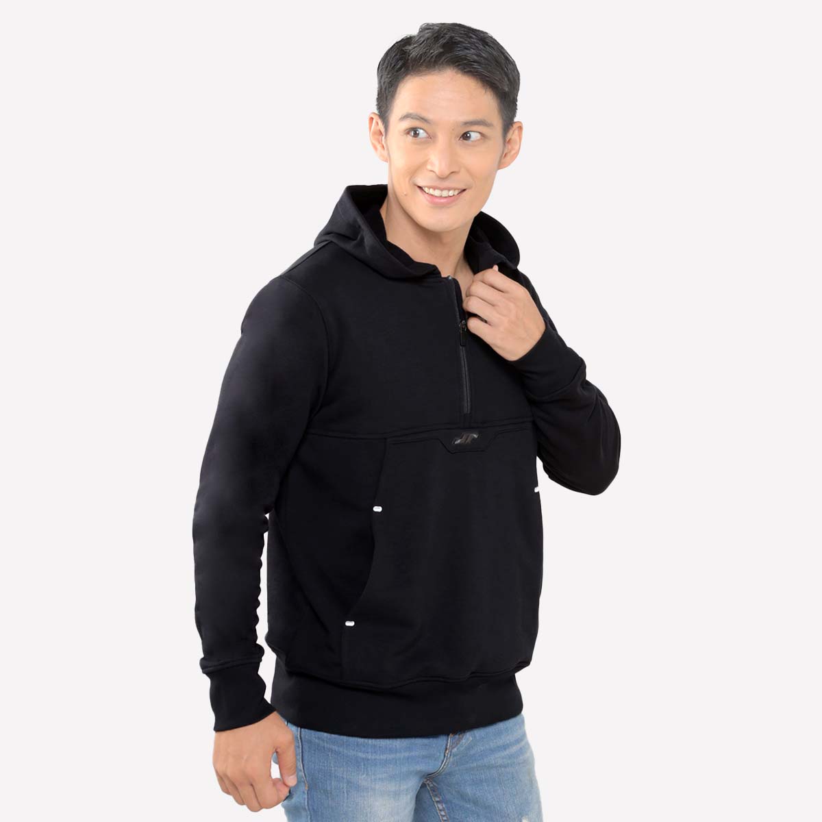 Juaraga Sweater Hoodie - JR Solid - Hitam