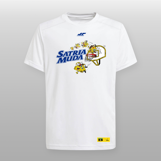 Juaraga T-Shirt Satria Muda Pertamina x Spongebob x MochSarm - Putih