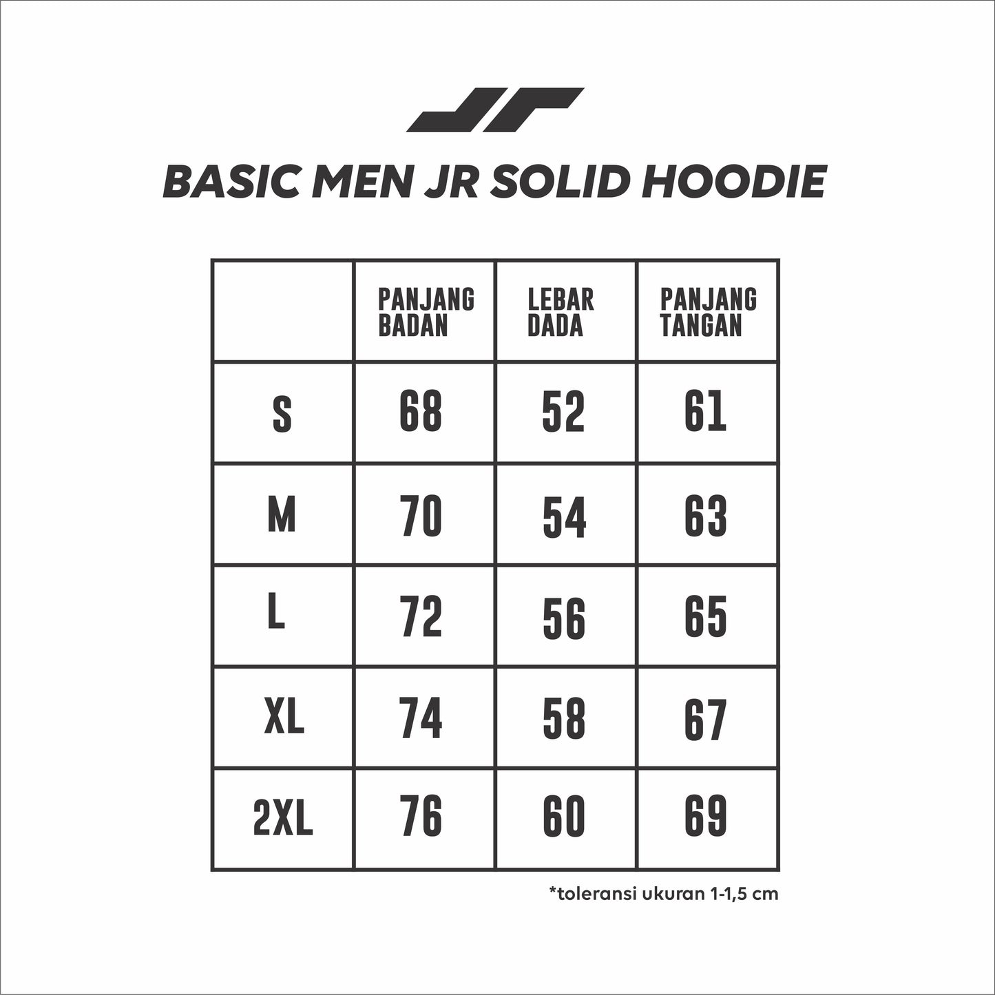Juaraga Sweater Hoodie - JR Solid - Hitam