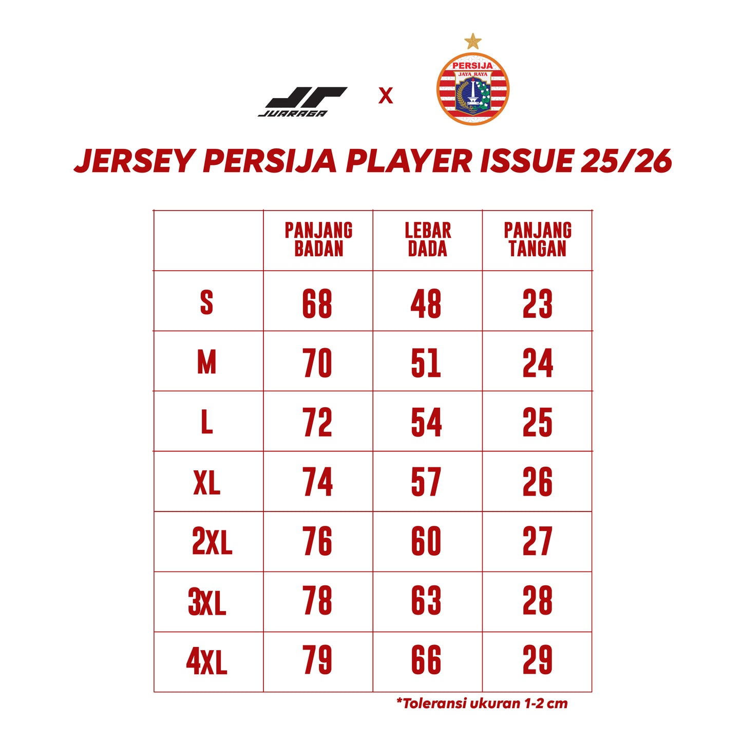 Juaraga Persija Match Jersey Player Issue 2025 Voltknit - Player Home - Merah