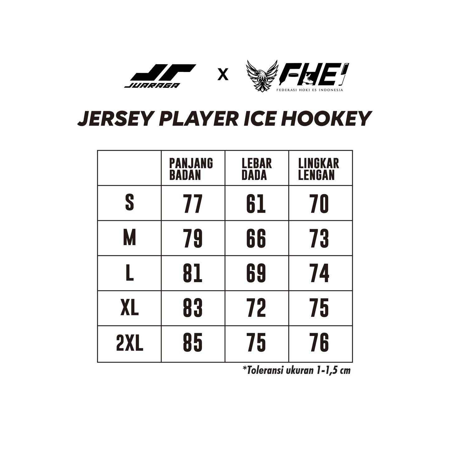 Juaraga FHEI Match Jersey Hoki Es Indonesia - Official National Team Edition - White