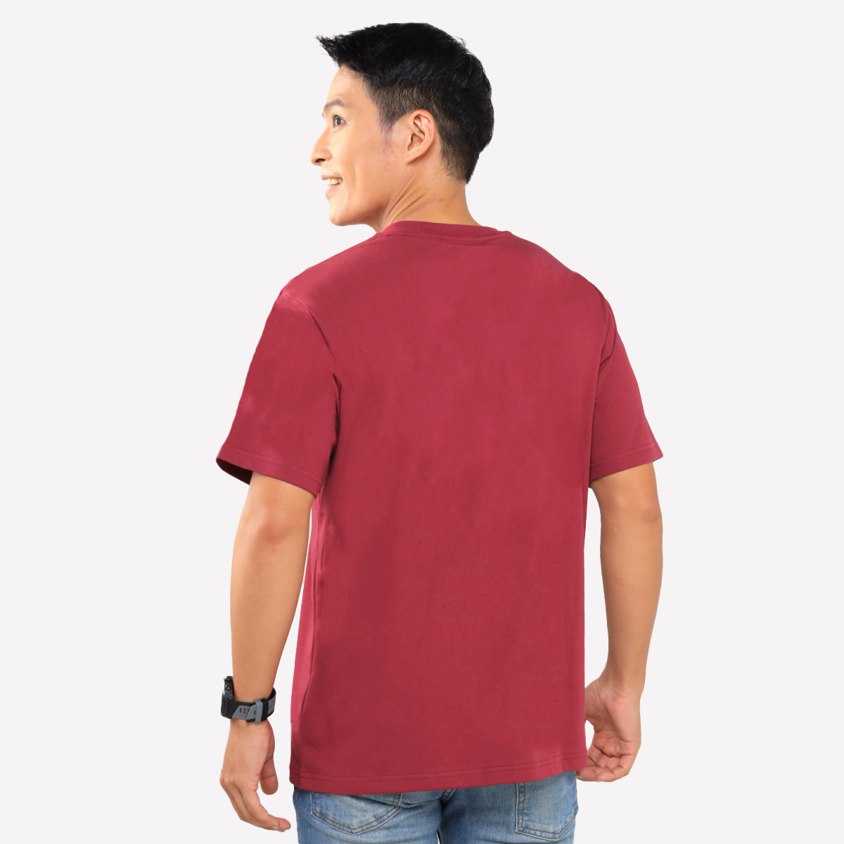 Juaraga T-Shirt - Pria JR Essential Tee - Merah Maroon