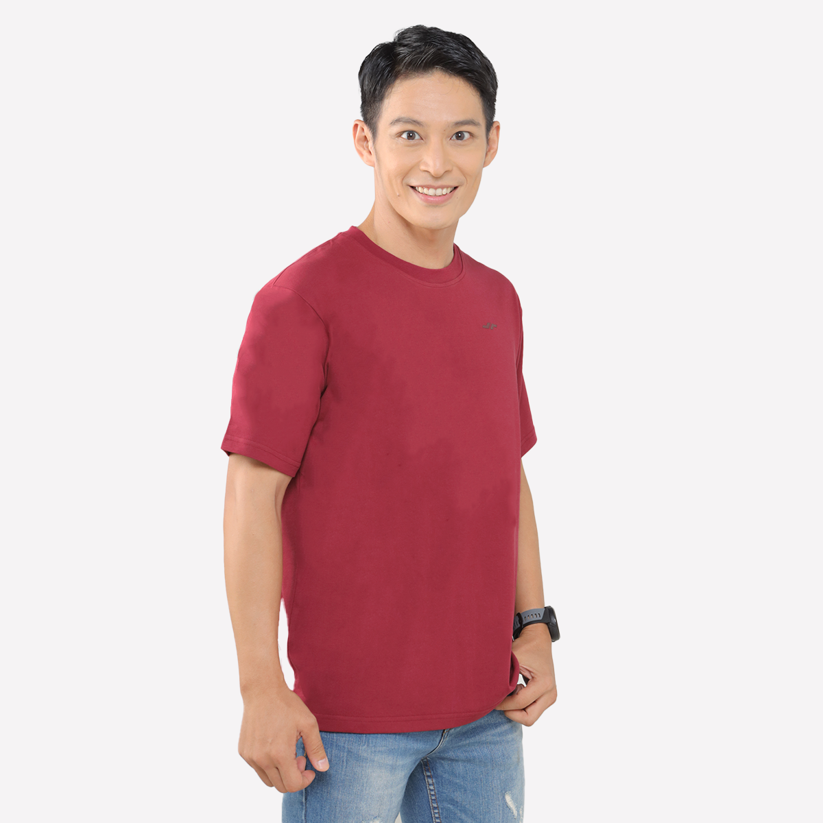 Juaraga T-Shirt - Pria JR Essential Tee - Merah Maroon