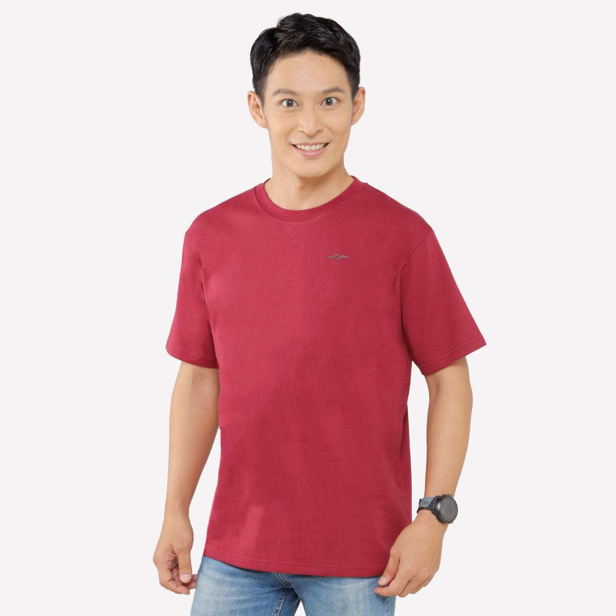 Juaraga T-Shirt - Pria JR Essential Tee - Merah Maroon