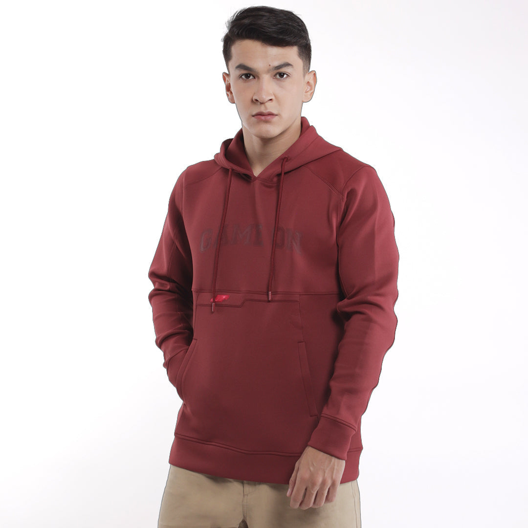 Jaket Sweater Pria Game On Maroon