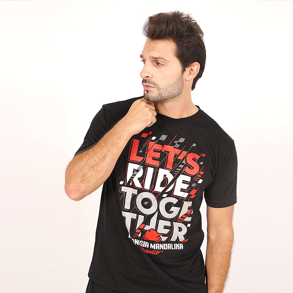 Juaraga MotoGP T-Shirt - Lets Ride Together Mandalika - Hitam juaraga.id