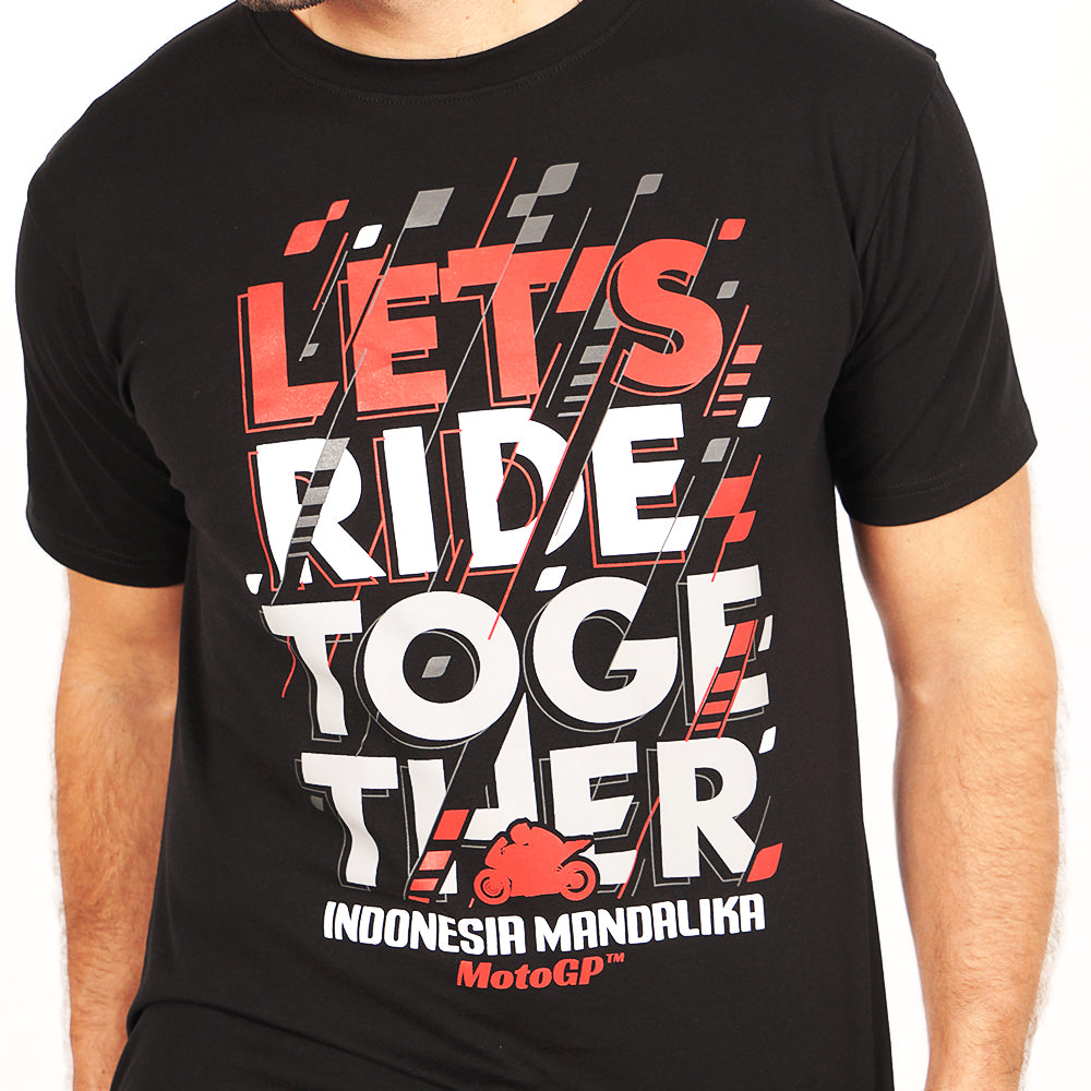 Juaraga MotoGP T-Shirt - Lets Ride Together Mandalika - Hitam juaraga.id