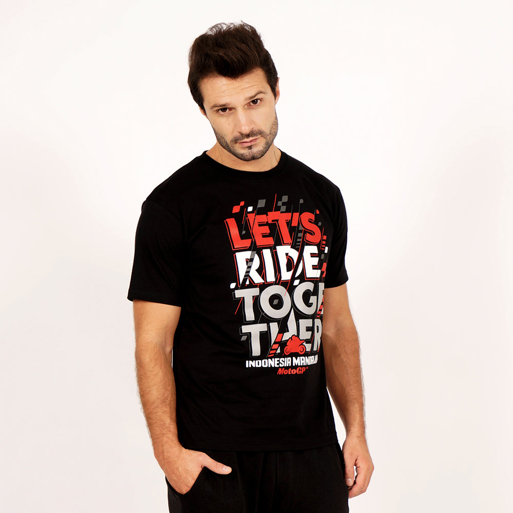 Juaraga MotoGP T-Shirt - Lets Ride Together Mandalika - Hitam juaraga.id