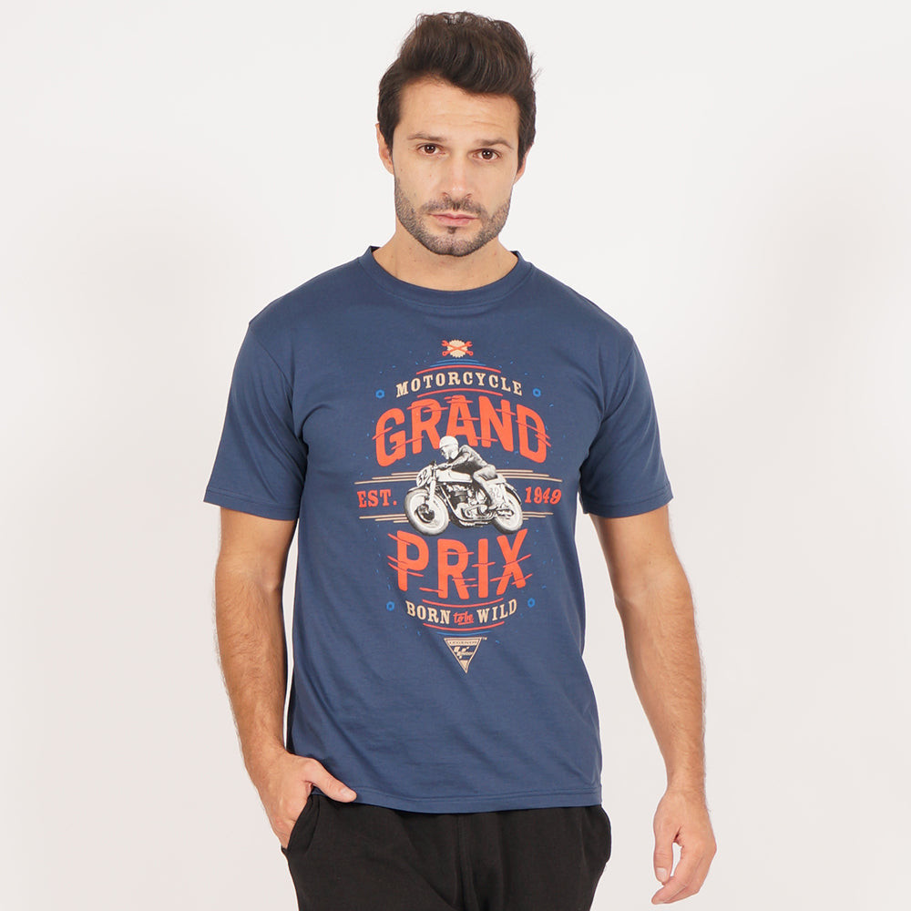 Juaraga MotoGP T-Shirt - Born Wild - Navy juaraga.id