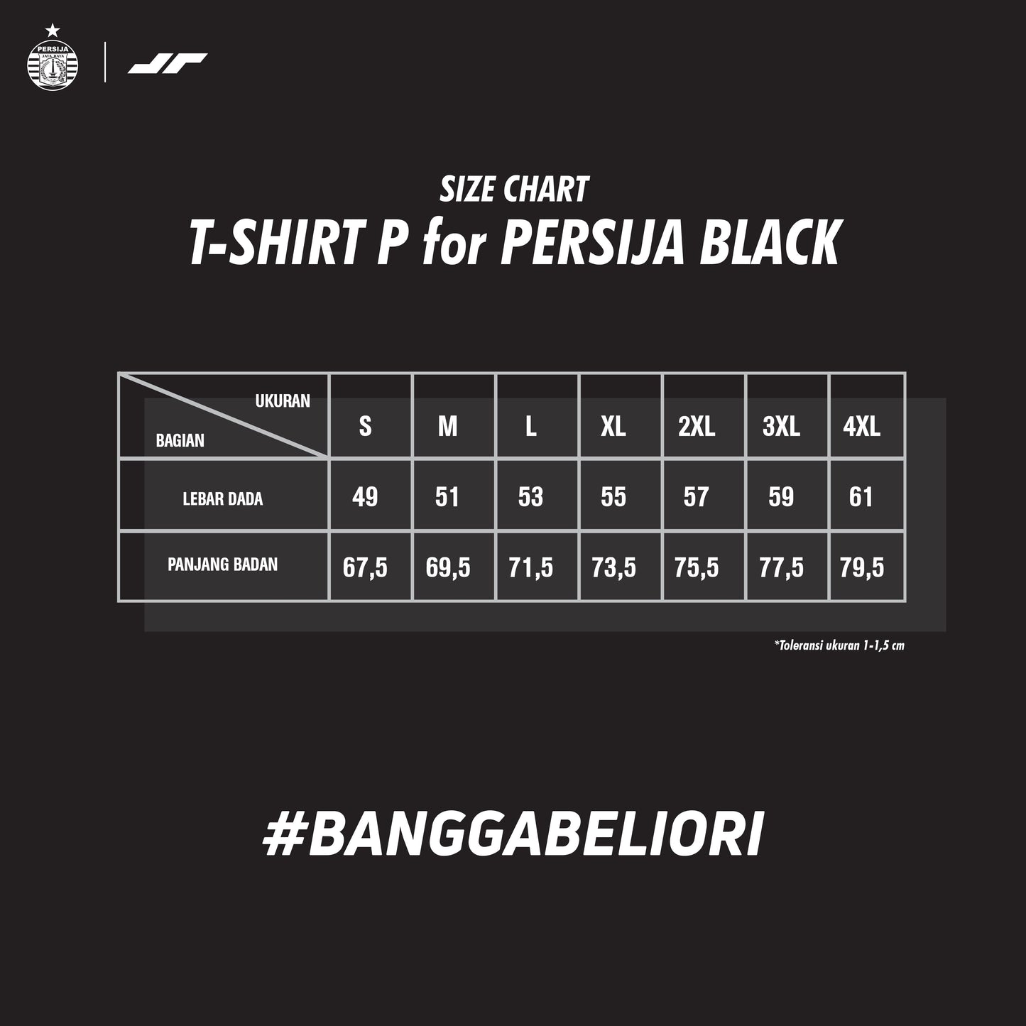 Juaraga T-Shirt P For Persija - Hitam juaraga.id