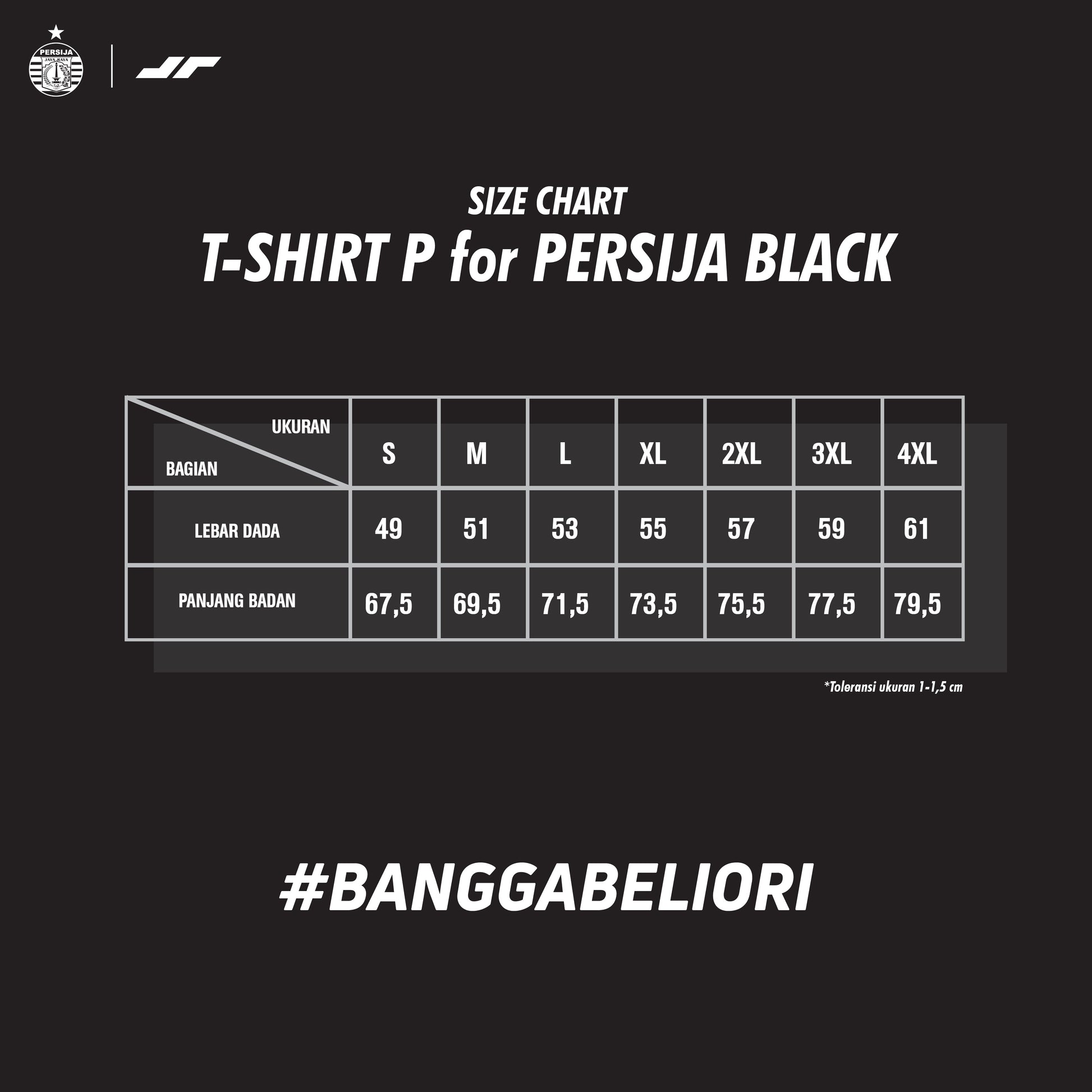 Juaraga T-Shirt P For Persija - Hitam juaraga.id