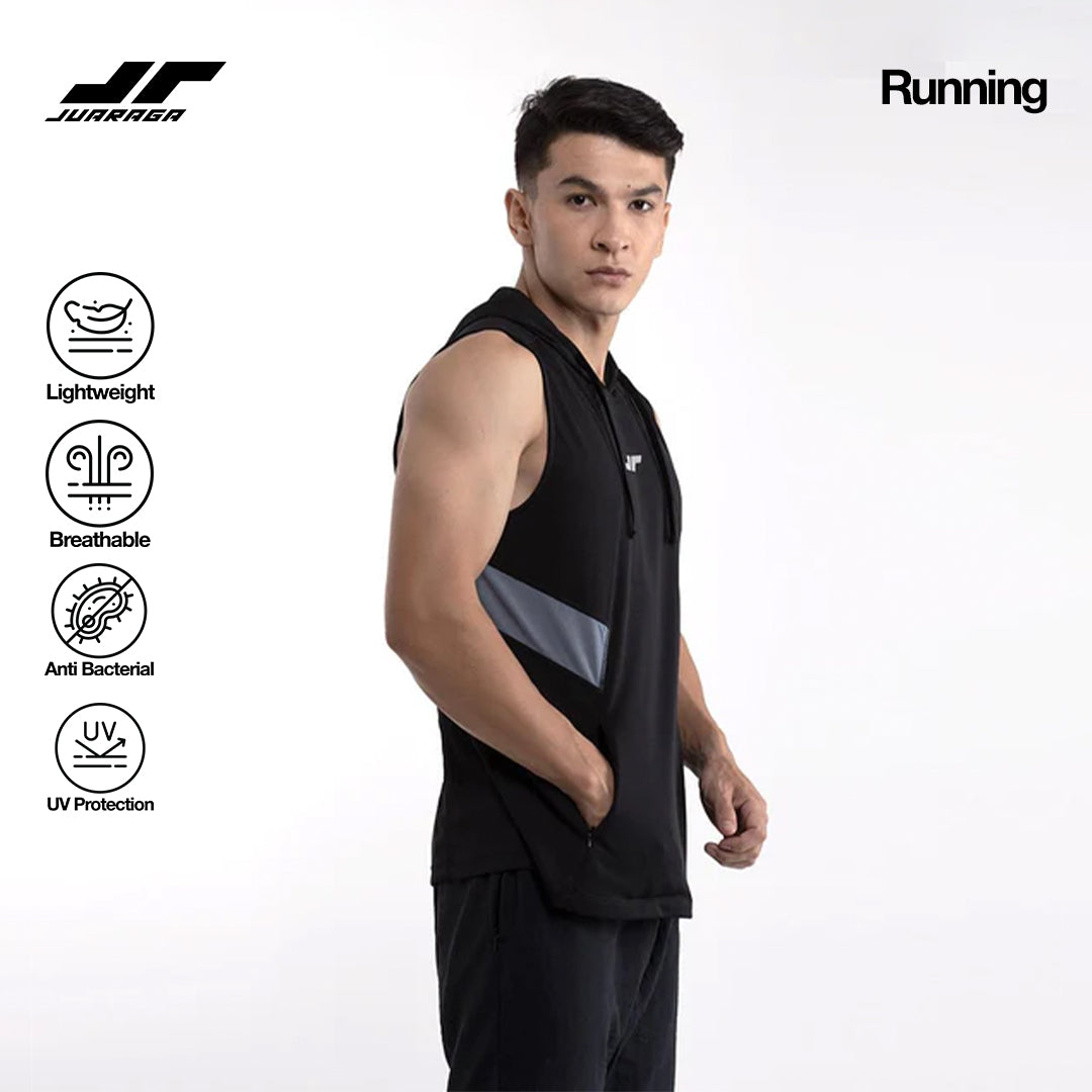 Juaraga Jersey Hoodie Sport - Pria JR Empower - Hitam