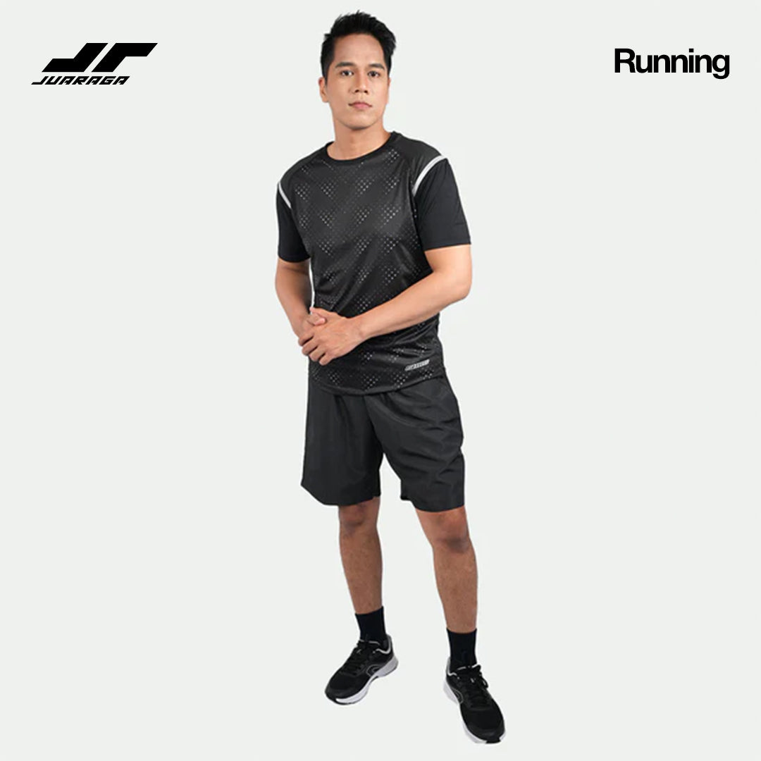 Juaraga Jersey Sport - Pria JR Running - Hitam