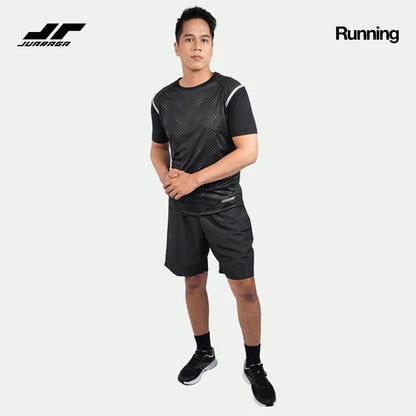 Juaraga Jersey Sport - Pria JR Running - Hitam