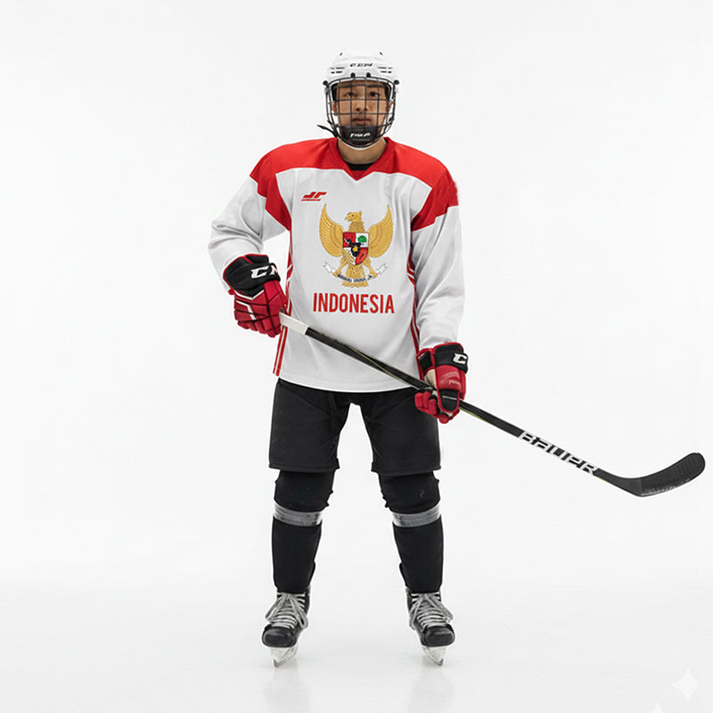 Juaraga FHEI Match Jersey Hoki Es Indonesia - Official National Team Edition - White
