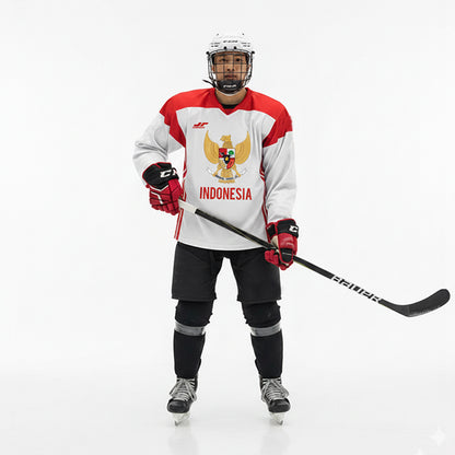 Juaraga FHEI Match Jersey Hoki Es Indonesia - Official National Team Edition - White