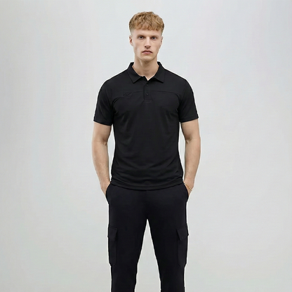Juaraga JR Polo Signature 2.0 - Pria - Black/White/Turquoise - 100% Cotton - Breathable/Berkelas/Profesional/Olahraga/Padel/Golf/Tennis