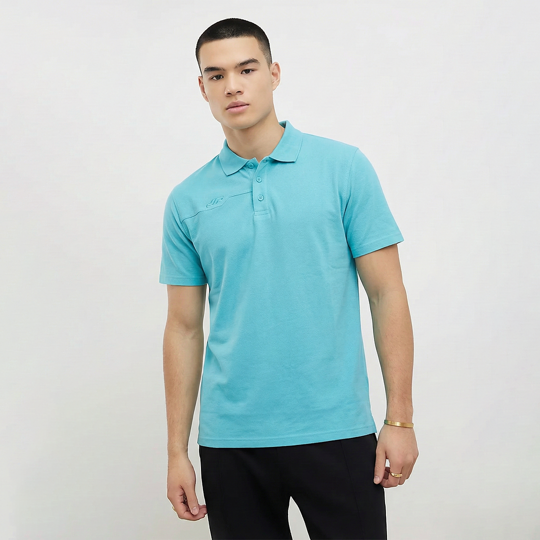 Juaraga JR Polo Signature 2.0 - Pria - Black/White/Turquoise - 100% Cotton - Breathable/Berkelas/Profesional/Olahraga/Padel/Golf/Tennis