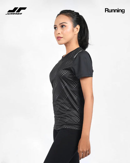 Juaraga Jersey Sport - Wanita JR Running - Hitam