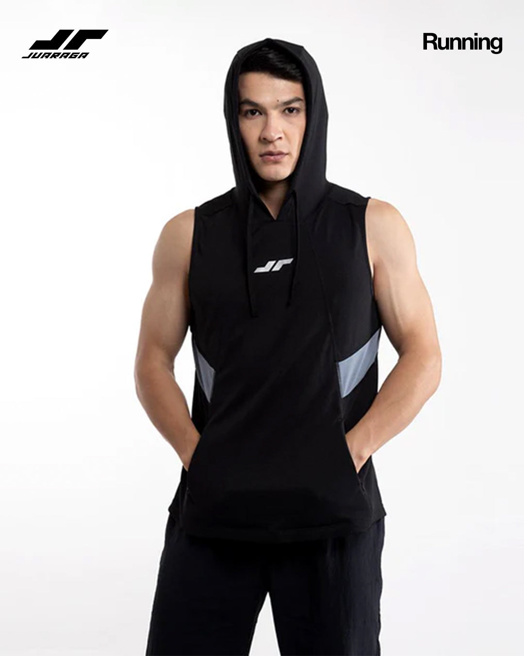 Juaraga Jersey Hoodie Sport - Pria JR Empower - Hitam