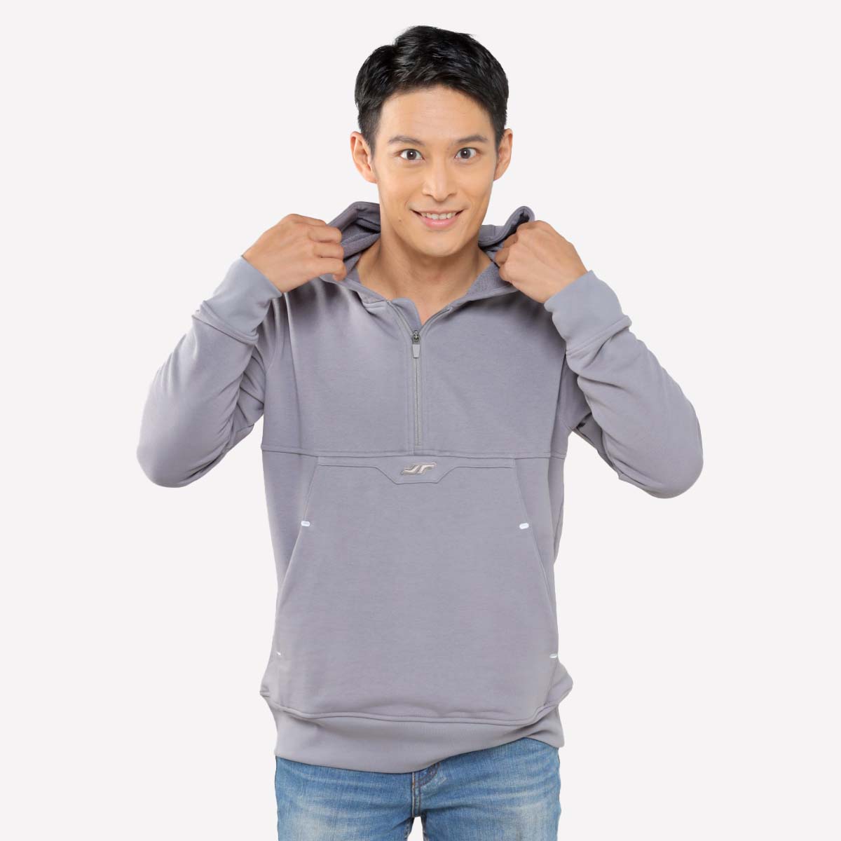 Juaraga Sweater Hoodie - JR Solid - Abu