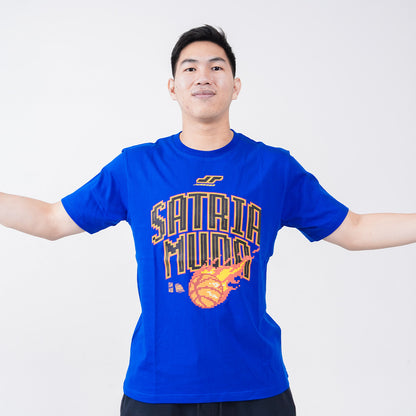 Juaraga Satria Muda Pertamina T-Shirt - Pixel Flare - Biru