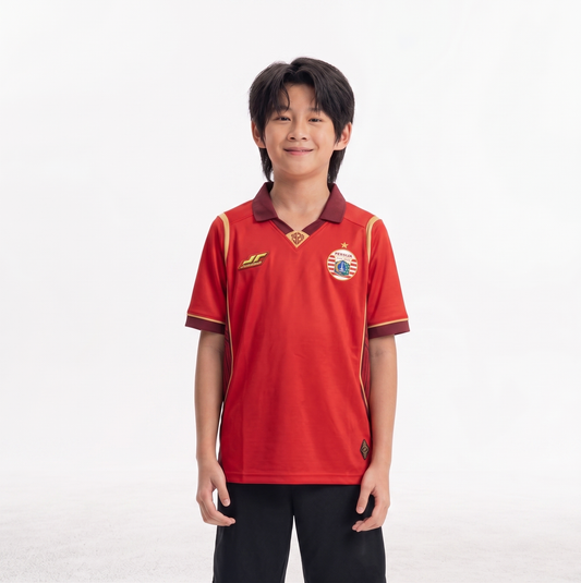 Juaraga Persija Jersey Stadium Version ShortSleeve Home 2025 Kids Home - Merah
