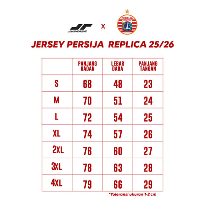 Official Merchandise - Juaraga Persija Jersey Stadium Version ShortSleeve Home 2025 - Merah