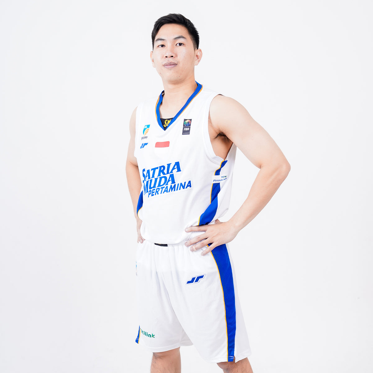 Juaraga Satria Muda Pertamina Jersey Basket - Match Away 2025 - Putih