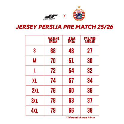 JUARAGA Persija Jersey Pre-Match 2025 Jakarta Core - Merah