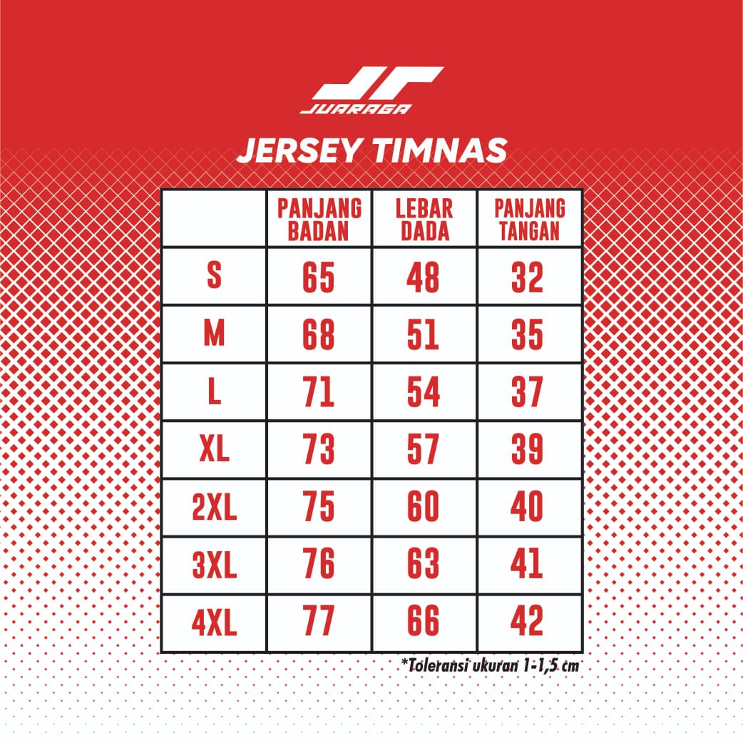 Juaraga Jersey Official Tim Nasional Padel Indonesia - Men - Red & White