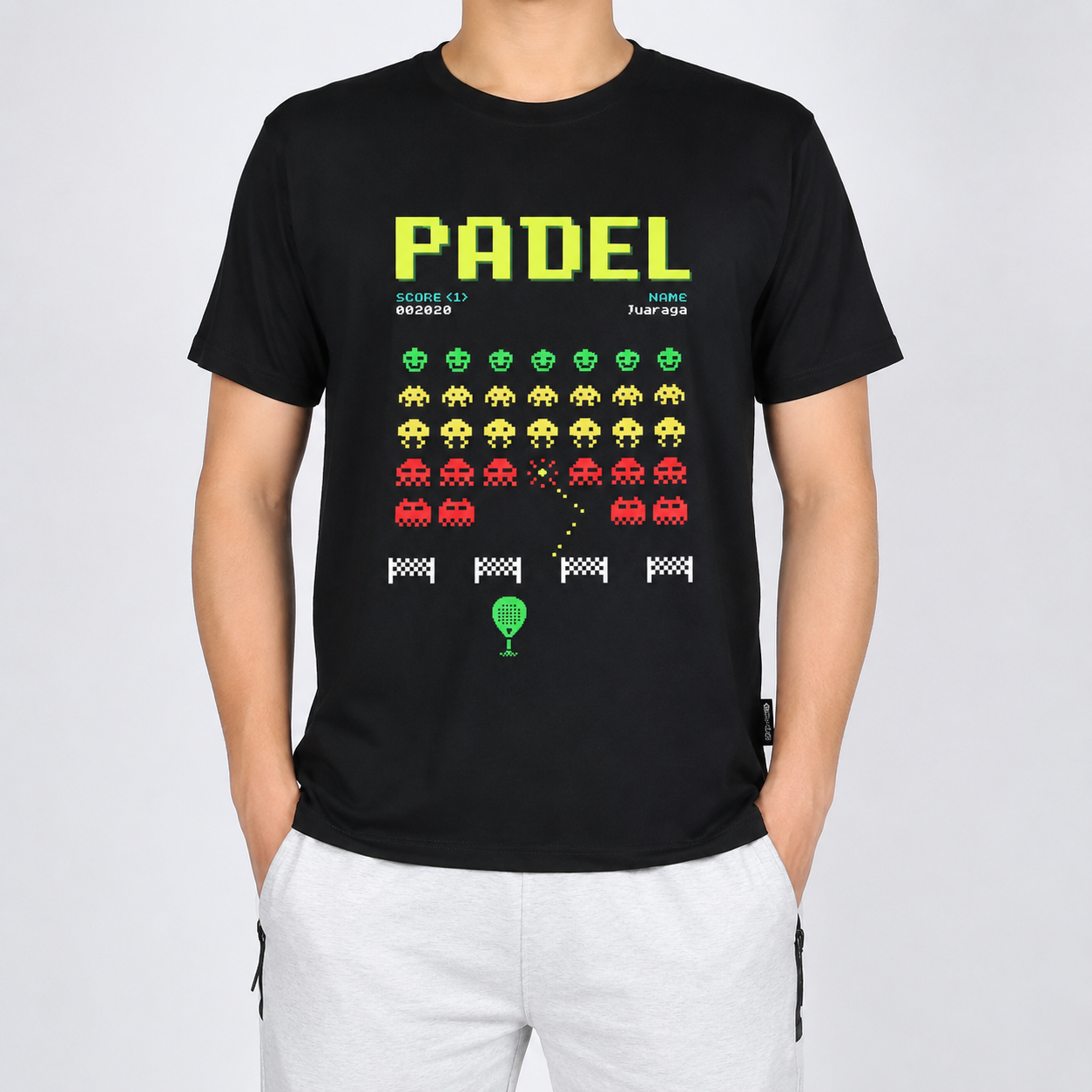 Juaraga Padel T Shirt Space Padel - Black