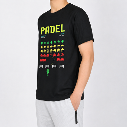 Juaraga Padel T Shirt Space Padel - Black