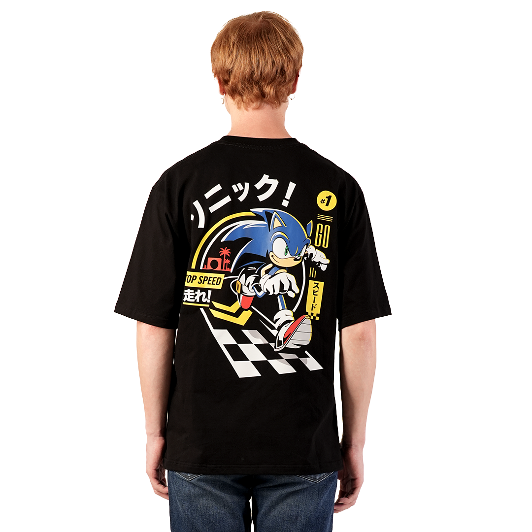 Juaraga Sonic T-Shirt Oversize - Top Speed - Hitam