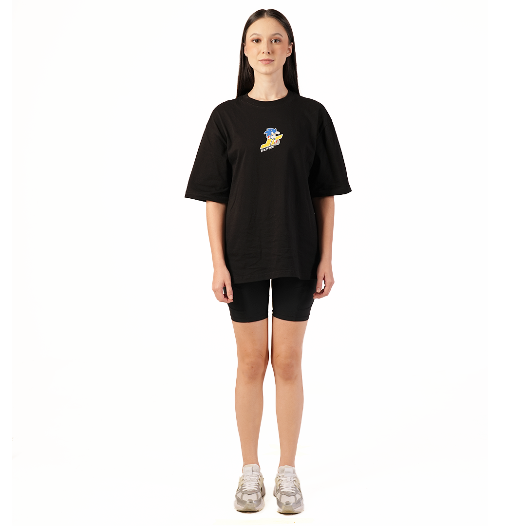 Juaraga Sonic T-Shirt Oversize - Top Speed - Hitam