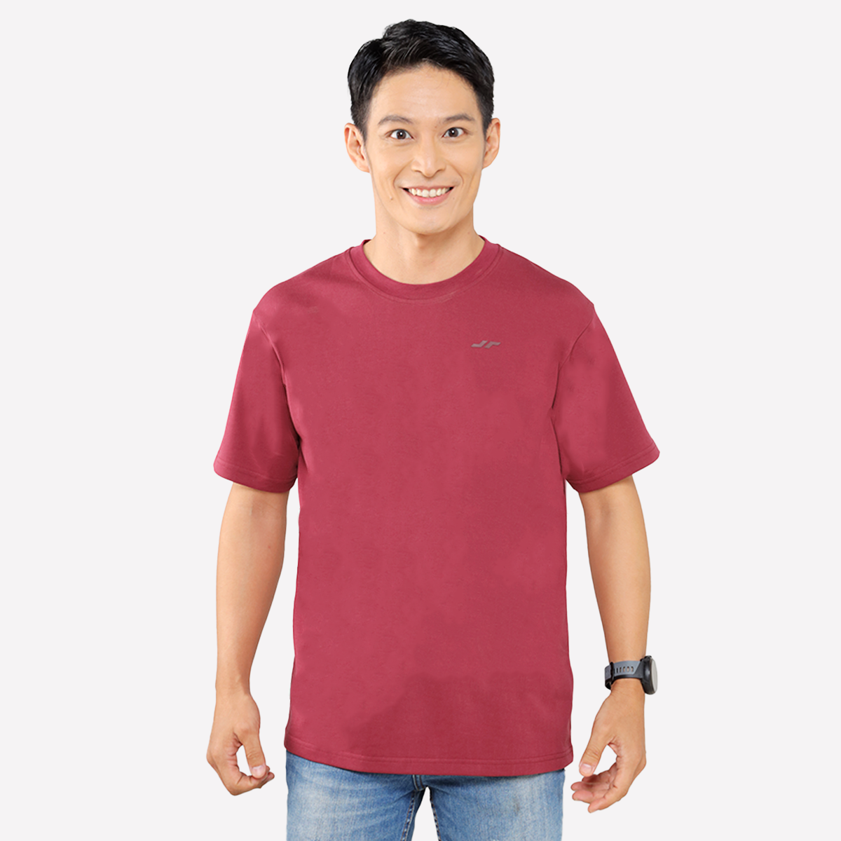 Juaraga T-Shirt - Pria JR Essential Tee - Merah Maroon