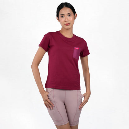 T-shirt Wanita Pocket Tee Maroon