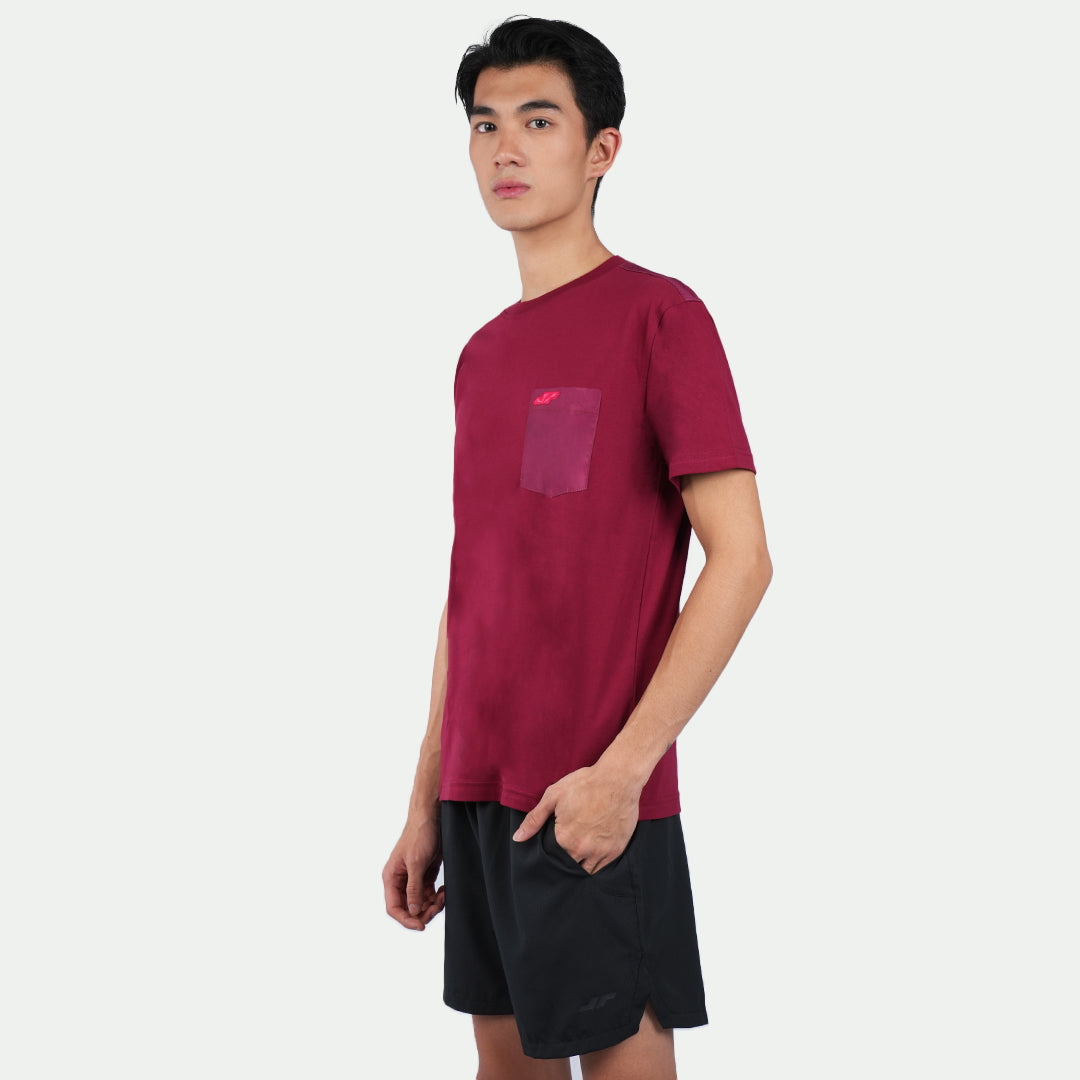 Kaos Pria Pocket Maroon