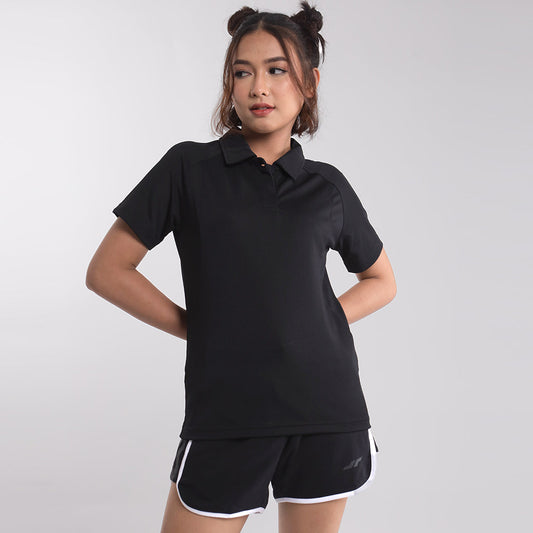 Polo Shirt Wanita Dynamic Hitam