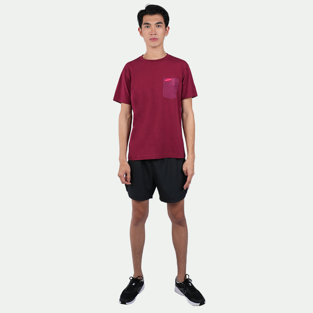 Juaraga T-Shirt - Pria JR Prime Pocket Tee - Merah Maroon