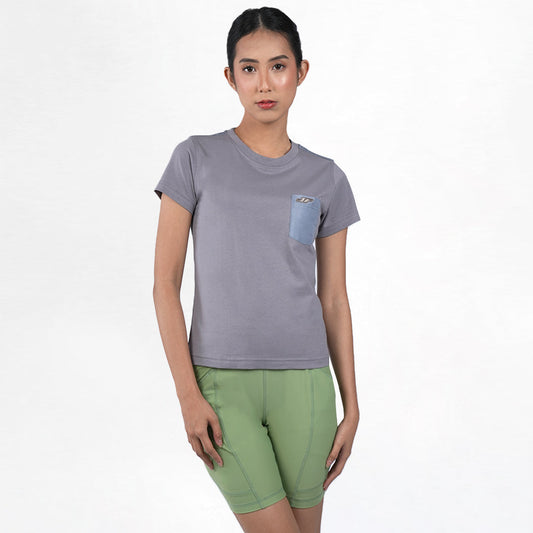 T-shirt Wanita Pocket Tee Abu