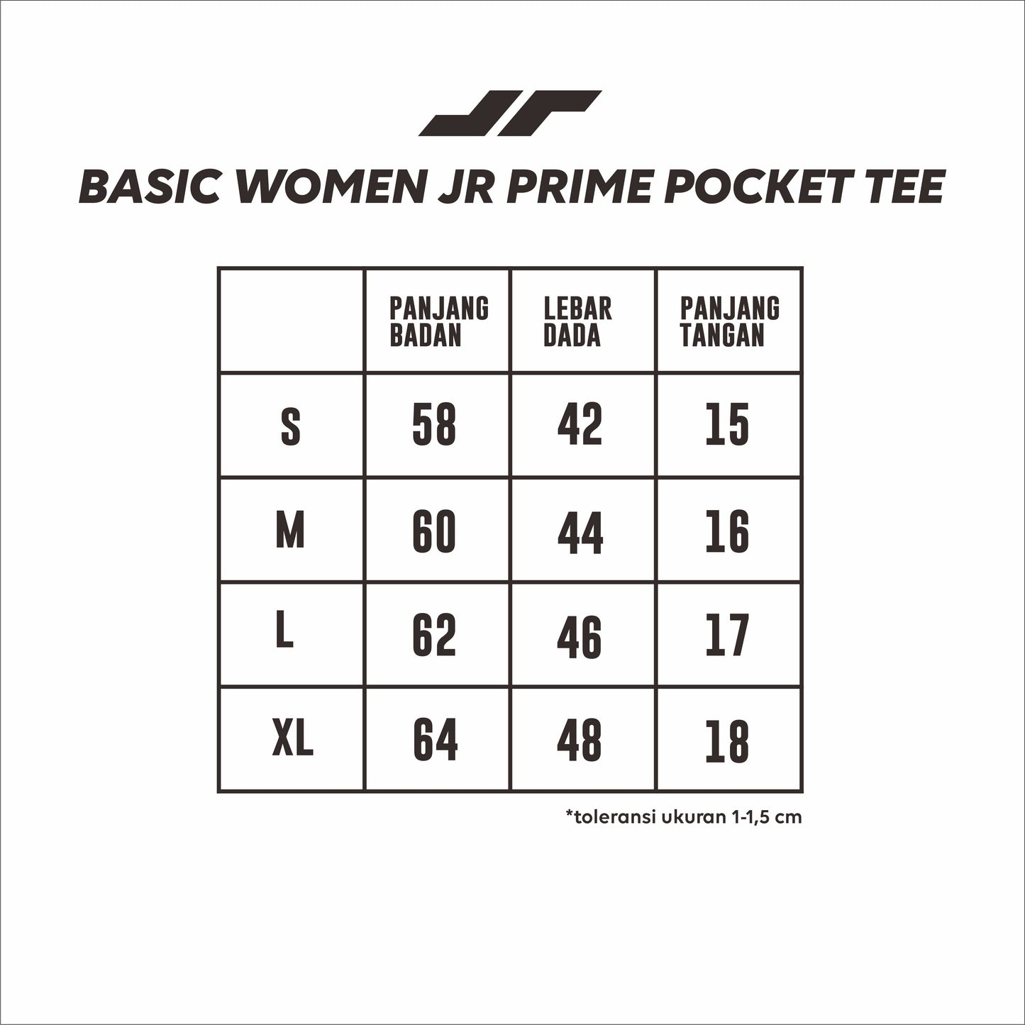 Juaraga T-Shirt - Wanita JR Prime Pocket Tee - Hitam