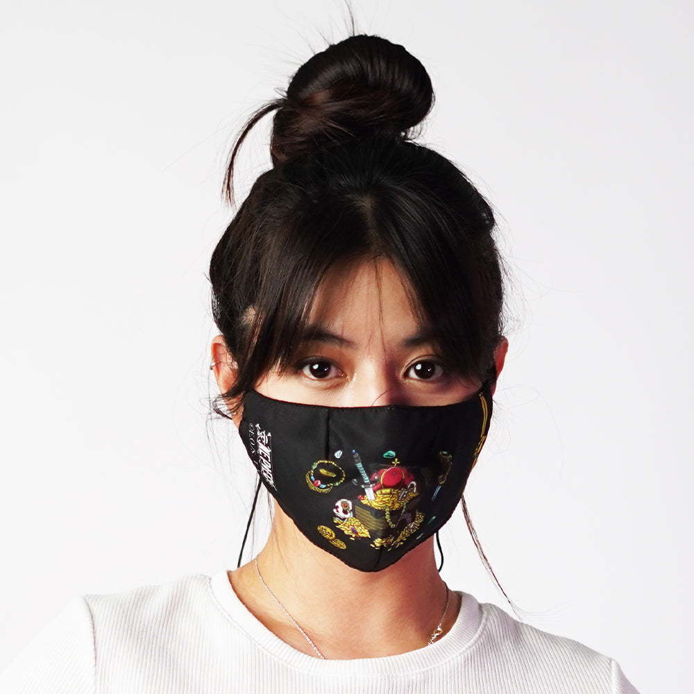 Juaraga Masker - ONIC Juara X One Piece Fortune Pirate - Hitam juaraga.id