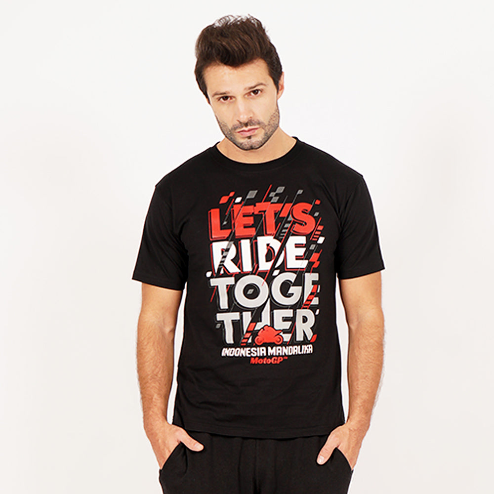Juaraga MotoGP T-Shirt - Lets Ride Together Mandalika - Hitam juaraga.id