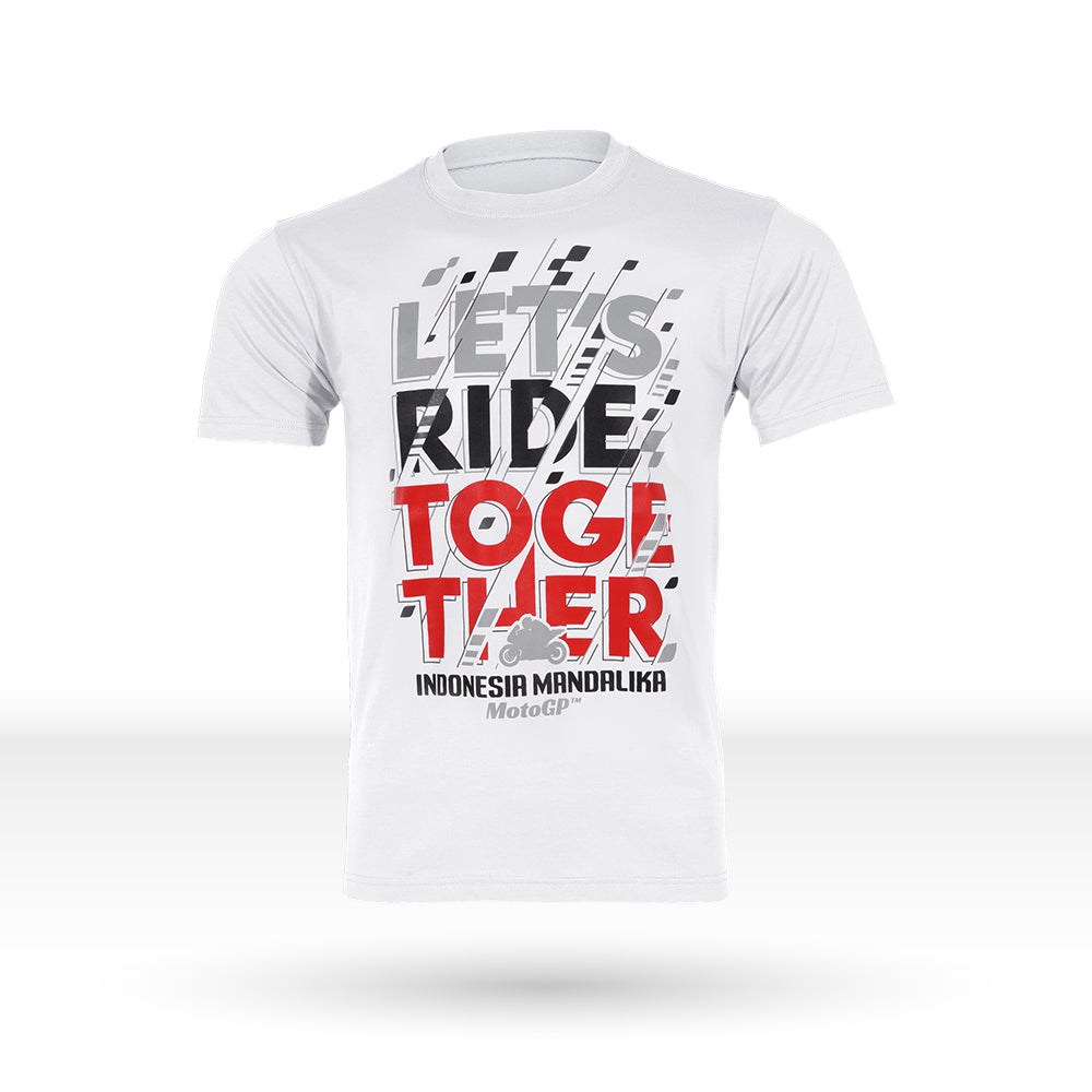 Juaraga MotoGP T-Shirt - Lets Ride Together Mandalika - Putih juaraga.id