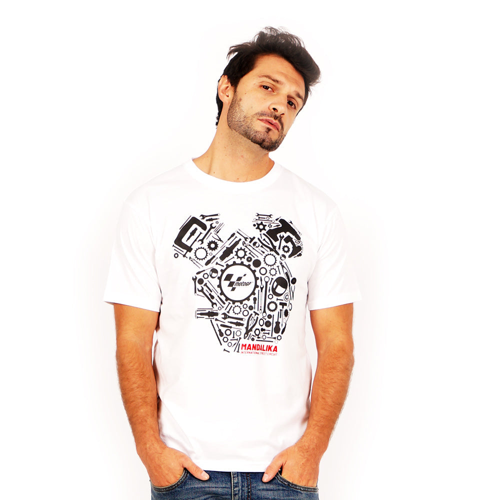 Juaraga MotoGP T-Shirt - Engine Mechanical Mandalika - Putih juaraga.id