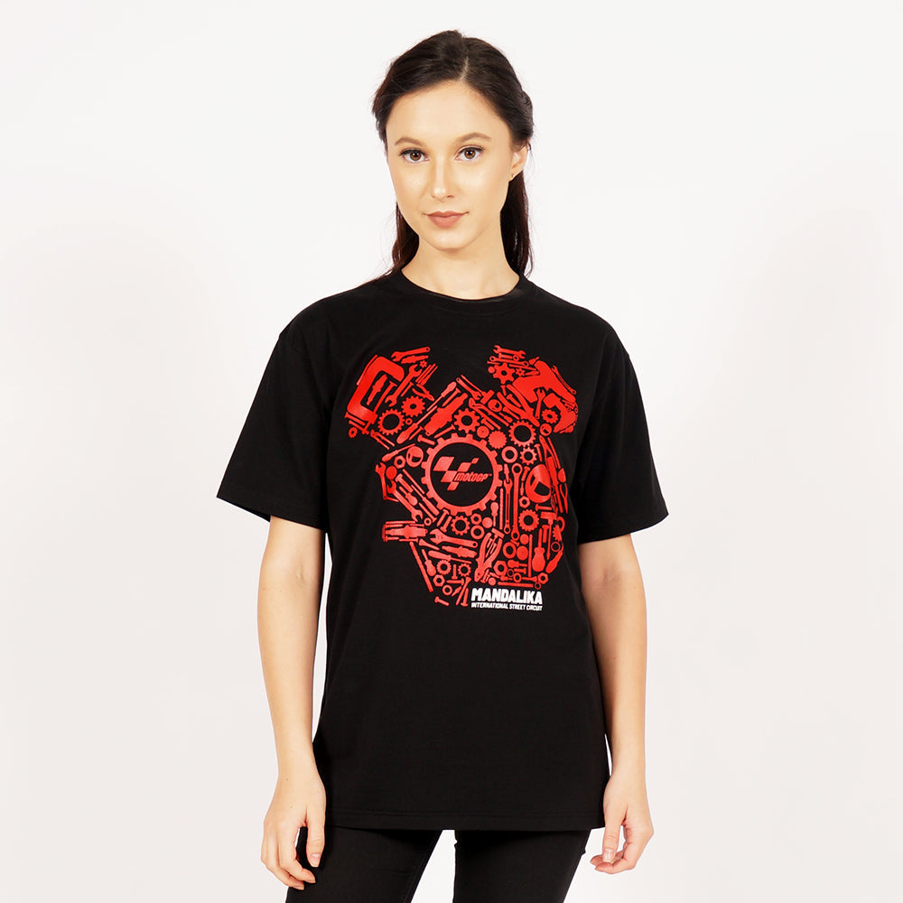 Juaraga MotoGP T-Shirt - Engine Mechanical Mandalika - Hitam juaraga.id