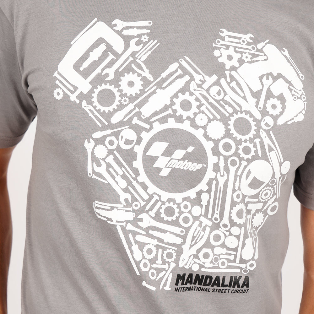 Juaraga MotoGP T-Shirt - Engine Mechanical Mandalika - Abu juaraga.id