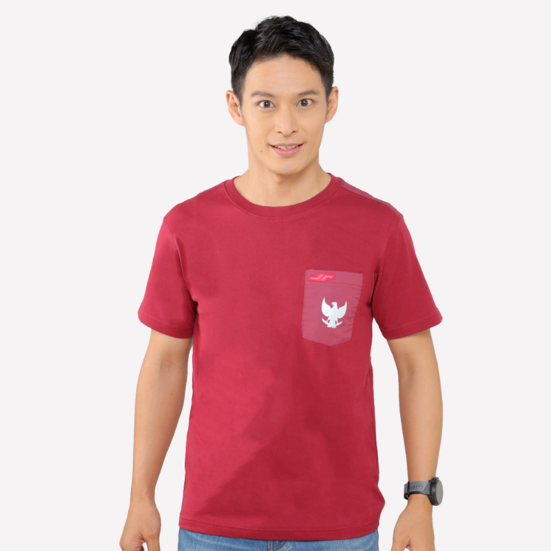 Juaraga T-Shirt Pria - JR Prime pocket Tee 1945 - Merah Maroon